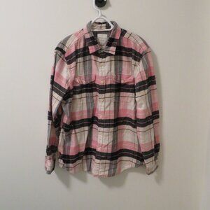 American Eagle Pink Plaid Flannel Shirt. Size XL